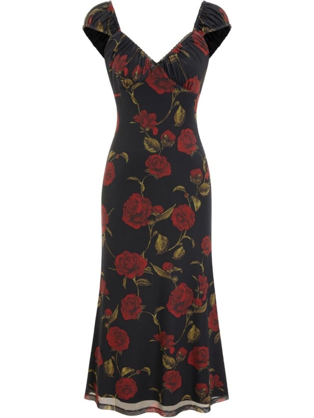 Floral Midi Dress for Women | Short Sleeve Ruffle Summer Casual Outfit